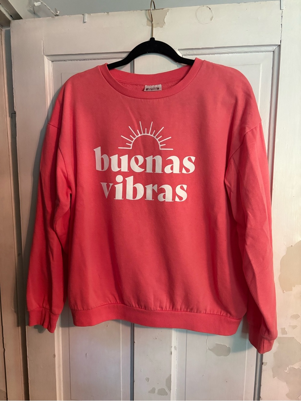 Target Coral Pink "buenas vibras" Pullover Sweatshirt